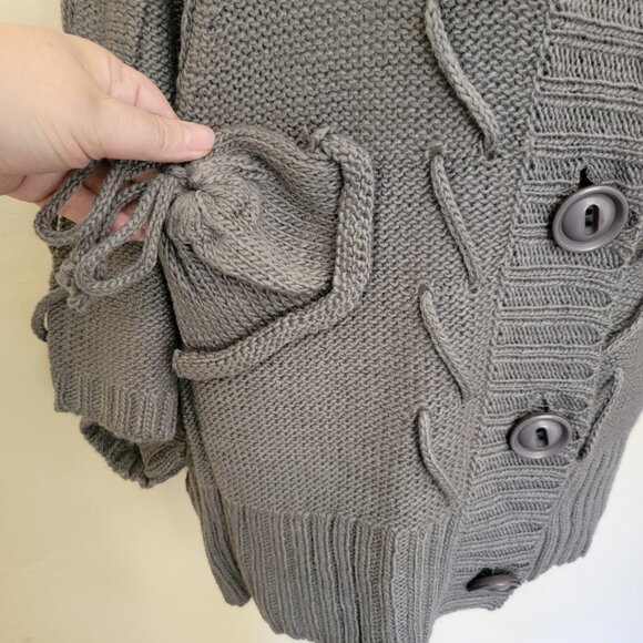 Harmonic Gray Y2K Sweater with Pockets and hood, NWT, Size M, $35 New Old Stock - Picture 3 of 9